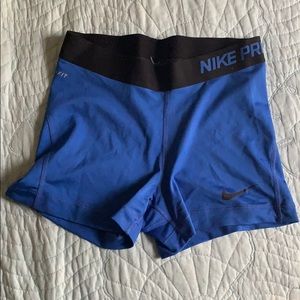 Blue nike spandex shorts